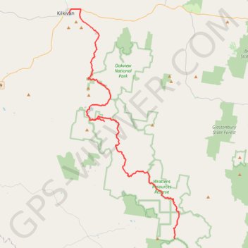 Track Kilkivan towards Kandanga trail, distance, elevation, map, profile, GPS track