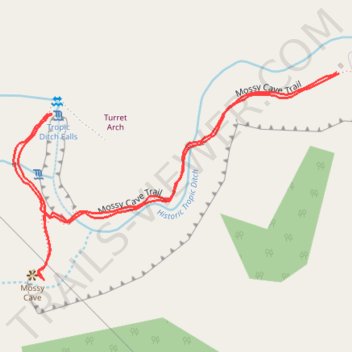 Mossy Cave, Little Windows and Turret Arch trail, distance, elevation, map, profile, GPS track