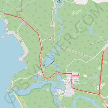 Ride from Sandy Beach trail, distance, elevation, map, profile, GPS track