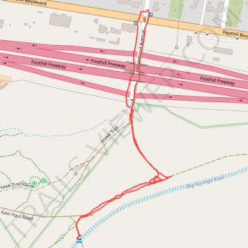 Big Tujunga Wash North trail, distance, elevation, map, profile, GPS track