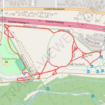 Hansen Dam Orcas Park Walk trail, distance, elevation, map, profile, GPS track