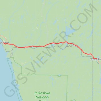 Marathon - White River trail, distance, elevation, map, profile, GPS track