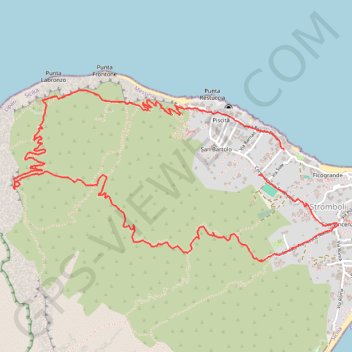 Stromboli selbst trail, distance, elevation, map, profile, GPS track