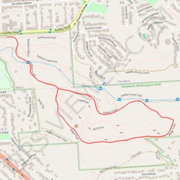 Shepherds Hill Recreation Park - Ridge Track - Viaduct Track trail, distance, elevation, map, profile, GPS track