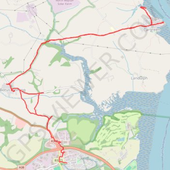 Saltash Cargreen trail, distance, elevation, map, profile, GPS track
