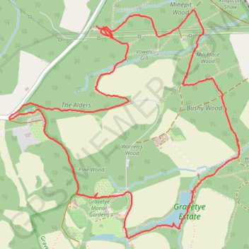 Gravetye Estate Loop trail, distance, elevation, map, profile, GPS track