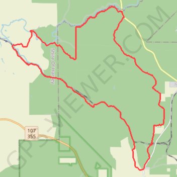 Big Tree road area MTB ride trail, distance, elevation, map, profile, GPS track