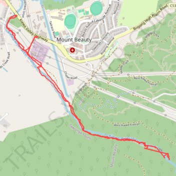 Kiewa River Gorge Walk trail, distance, elevation, map, profile, GPS track