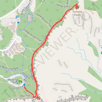 Sunset Point and Sunrise Point via Rim Trail in Bryce Canyon National Park trail, distance, elevation, map, profile, GPS track