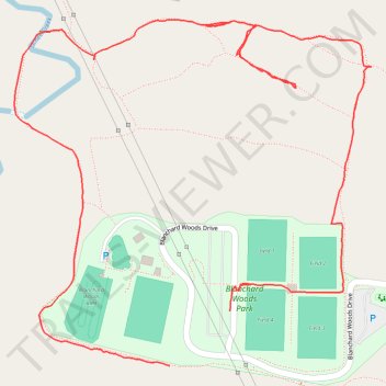 Blanchard Woods Park loop trail, distance, elevation, map, profile, GPS track