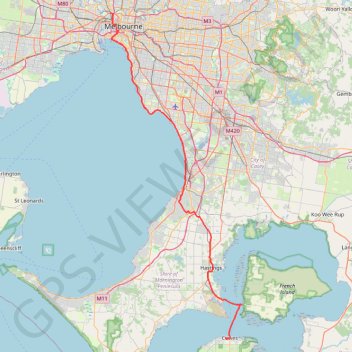Melbourne - Philip Island trail, distance, elevation, map, profile, GPS track