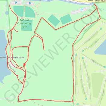 Contra Loma Regional Park loop trail, distance, elevation, map, profile, GPS track