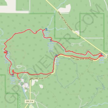 Trail of Ten Falls in Silver Falls State Park trail, distance, elevation, map, profile, GPS track