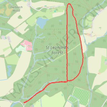 Loop Walk - St Leonards Forest trail, distance, elevation, map, profile, GPS track