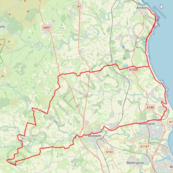Amble - Bolam Lake Country Park trail, distance, elevation, map, profile, GPS track