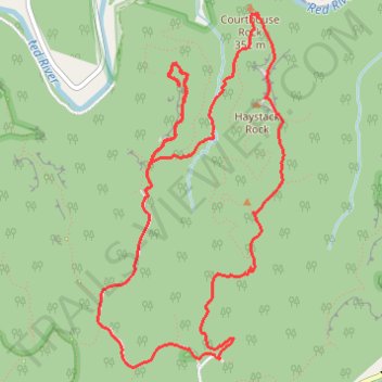 Auxier Ridge, Haystack Rock, Courthouse Rock and Double Arch Loop trail, distance, elevation, map, profile, GPS track