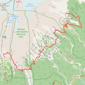 Timberline Trail #600 East and South trail, distance, elevation, map, profile, GPS track