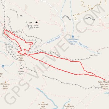 Fountain Peak - Table Mountain trail, distance, elevation, map, profile, GPS track