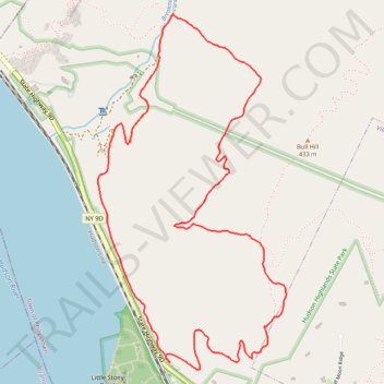 Bull Hill Short Loop via Undercliff Trail in Hudson Highlands State Park Preserve trail, distance, elevation, map, profile, GPS track