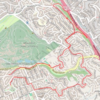 Piedmont Running trail, distance, elevation, map, profile, GPS track