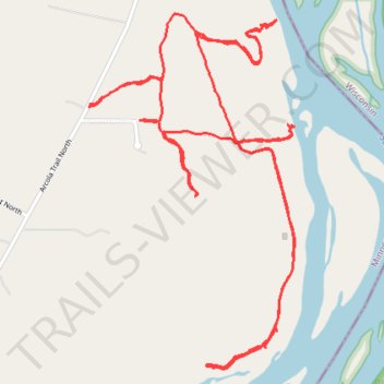 Trails north of Stillwater along Saint Croix River trail, distance, elevation, map, profile, GPS track