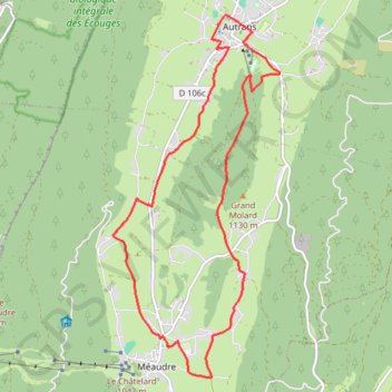 B12 A la découverte des deux villages, départ Autr trail, distance, elevation, map, profile, GPS track