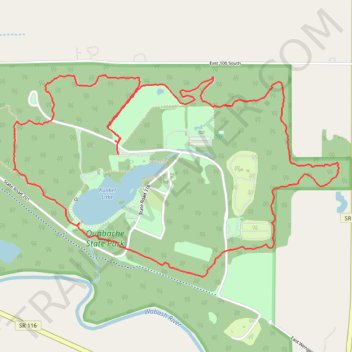 Most of Trail 5 in Ouabache State Park trail, distance, elevation, map, profile, GPS track
