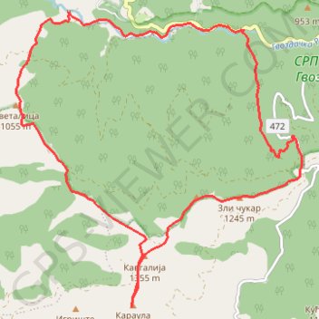 Studena planina,Stojanac,Zli Čukar, Kavgalija,Karaula trail, distance, elevation, map, profile, GPS track