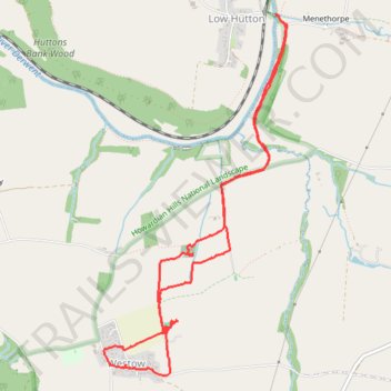 Westow out and back trail, distance, elevation, map, profile, GPS track