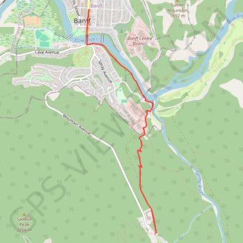 Bow Falls - Bow River - Banff trail, distance, elevation, map, profile, GPS track