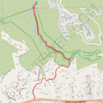 Escondido Falls trail, distance, elevation, map, profile, GPS track