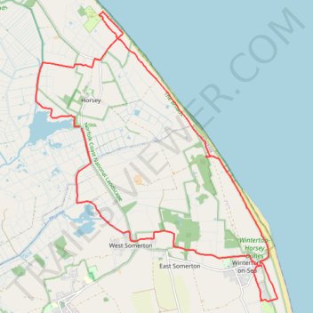 Norfolk Coast Path - Horsey to Winterton-on-Sea Loop trail, distance, elevation, map, profile, GPS track