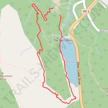 Loop Walk via The Tarn Dam, Ladder Trail and Schiffer Path trail, distance, elevation, map, profile, GPS track