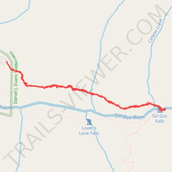 Sol Duc Falls trail, distance, elevation, map, profile, GPS track
