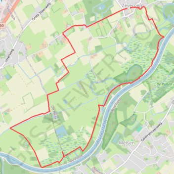Zevergem 9km trail, distance, elevation, map, profile, GPS track