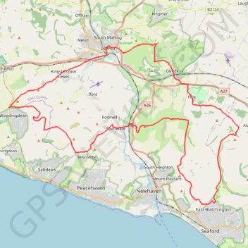 Mount Caburn trail, distance, elevation, map, profile, GPS track