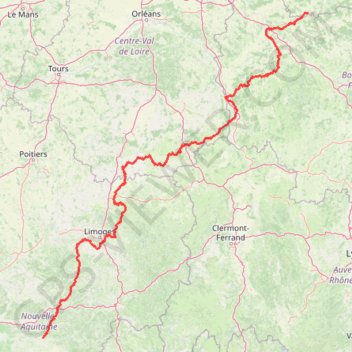 GR 654 - Le chemin vers Saint-Jacques-de-Compostelle via Vézelay trail, distance, elevation, map, profile, GPS track