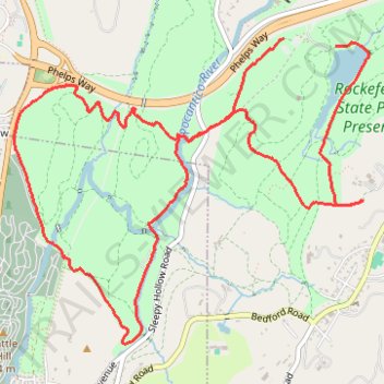 Rockefeller State Park trails trail, distance, elevation, map, profile, GPS track