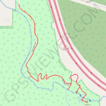Twin Falls trail, distance, elevation, map, profile, GPS track