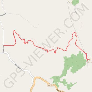 Volcan Mountain trail, distance, elevation, map, profile, GPS track