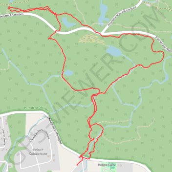 Hollow Glen trail, distance, elevation, map, profile, GPS track