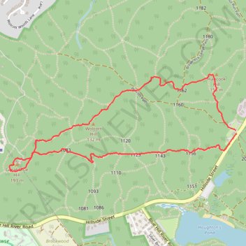 Great Blue Hill via Skyline Loop Trail in Blue Hills Reservation trail, distance, elevation, map, profile, GPS track
