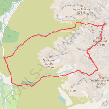 Munro, Hillwalk, Cuillin, Mhadaidh, Ghreadaidh, Banachdich trail, distance, elevation, map, profile, GPS track