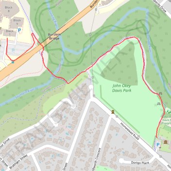 John Okey Davis Park trail, distance, elevation, map, profile, GPS track