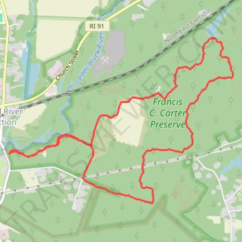 Francis C. Carter Preserve Loop Hike trail, distance, elevation, map, profile, GPS track