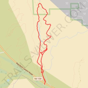 Blue Diamond Canyon loop hike from Wheeler Camp Spring Parking trail, distance, elevation, map, profile, GPS track