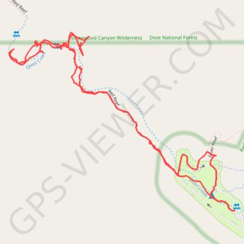Red Reef and campground trail, distance, elevation, map, profile, GPS track