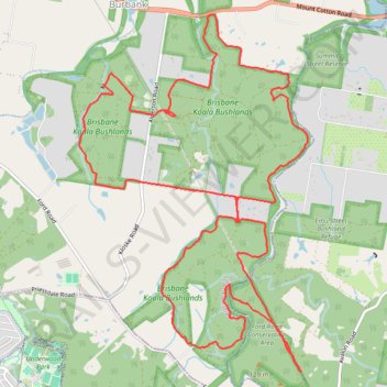 Brisbane Koala Bushlands Loop Run trail, distance, elevation, map, profile, GPS track
