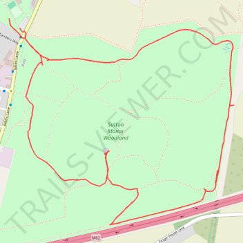 Sutton Manor Woodland Loop Walk trail, distance, elevation, map, profile, GPS track