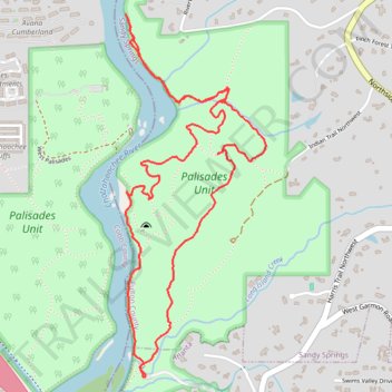 East Palisades and Bamboo Forest Loop trail, distance, elevation, map, profile, GPS track
